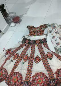 garba dress white adult female full length