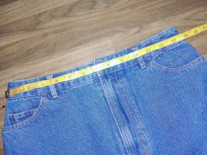 Blue Denim Midi Skirt with Slit