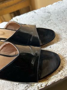 Black Heeled Mules