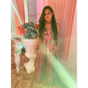 Floral Peplum Kurta with Palazzo Pants