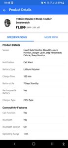 pebble impulse sport watch like new condition