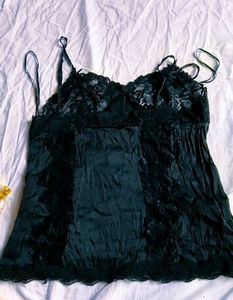 Elegant Black Lace Camisole Top