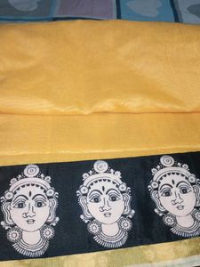 Yellow Saree with Unique Border