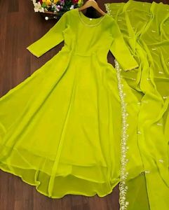 Lime Green Anarkali Suit