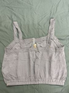 Cute Lace Trim Crop Top