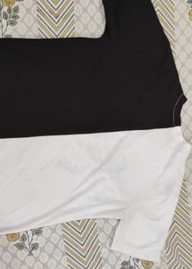 Black White Butterfly Printed Oversized T-Shirt
