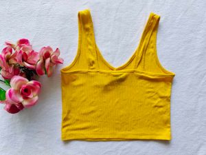 Shein : V-Neck Yellow Tank Top