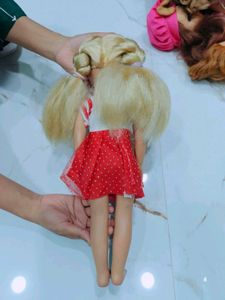 Cute Doll with Red Polka Dot Dress