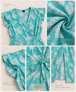 🌊Floral Wrap Midi Dress 🌸