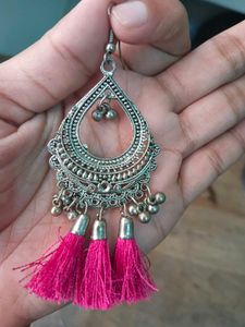Boho Tassel Jhumka Earrings