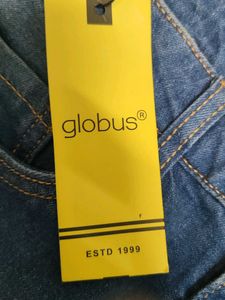 globus Blue Denim High-Waisted Rolled Hem Shorts