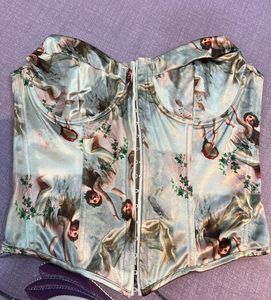 Imported Satin Silk Designer Corset Top
