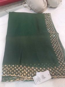 Elegant Green Dupatta with Embellishments