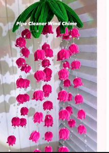 pink flower windchime (pipe cleaner)