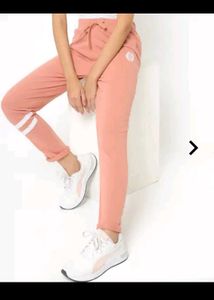 Women's Peach Joggers with White Accents