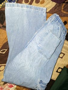 Light Wash Denim Cargo Pants
