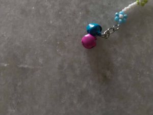Beaded Anklet with Flower Charms
