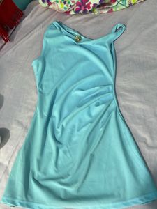 Baby Blue Asymmetrical Mini Dress
