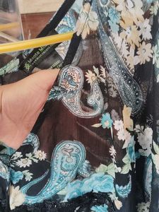 Sheer Floral Kaftan Style Top