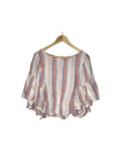 Striped Ruffle Sleeve Top