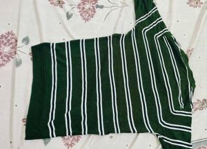 Green Striped Knit Sweater