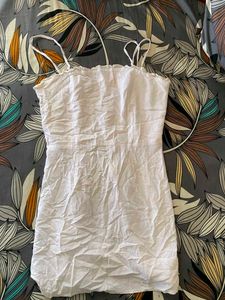 White Spaghetti Strap Mini Dress