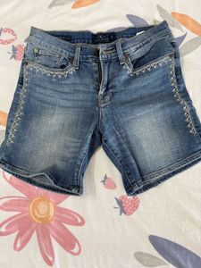 Lucky Brand Embroidered Denim Shorts