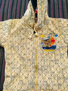 Cute Bear Embroidered Baby Hoodie