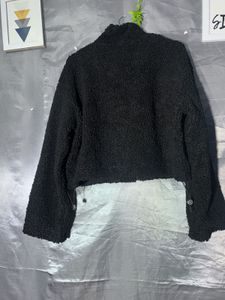 SHEIN Cozy Black Teddy Fleece Jacket