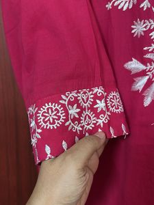 Jaipur Fabrics Embroidered Pink Kurta