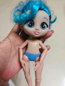 Unique Blue-Haired Doll with Articulated Limbs
