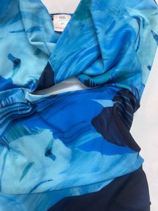 Blue Floral Bodycon Mini Dress