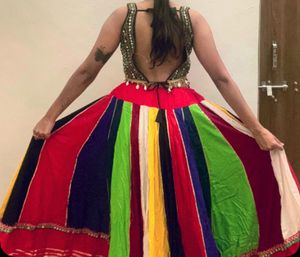 Vibrant Striped Lehenga Choli Set