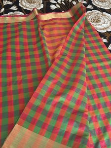 Vibrant Checkered Saree
