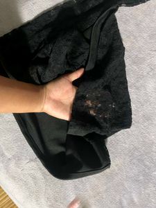 Elegant Black Lace Sleeve Top