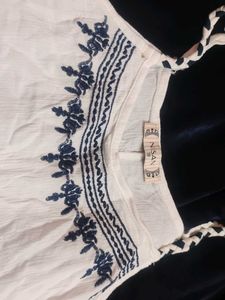 White Embroidered Cami Top