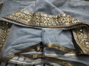 Beautiful New Dupatta In Silver Colour