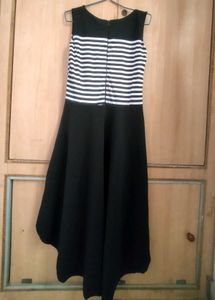 Striped Black &amp; White Midi Dress