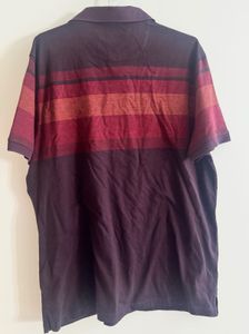 Calvin Klein - Striped Maroon Polo Shirt