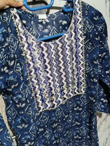 Boho Blue Printed Kurti