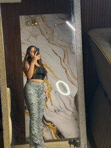 Stylish Snake Print Flare Pants