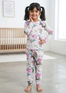 Cute Geometric Print Pajama Set