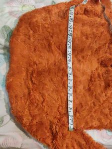 Cozy Orange Faux Fur Double-Breasted Jacket