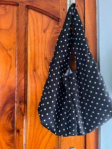Chic Black Polka Dot Hobo Bag