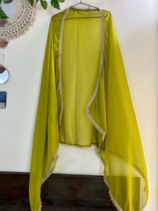 Mehndi Green japan silk embroidery suit pant Set