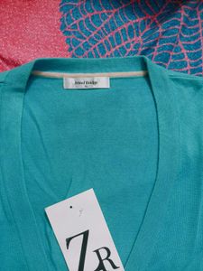 Teal V-Neck Cardigan