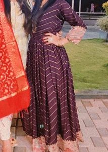 Elegant Dark Purple Ethnic Gown ( Jacket Style)