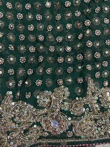 Elegant Green Embellished Saree