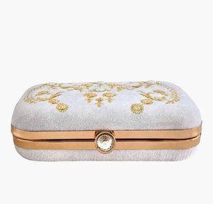Elegant White &amp; Gold Clutch