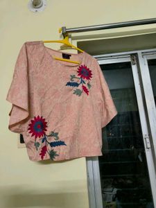 Pink Embroidered Top